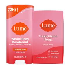 Pacote de desodorante e sabonete Lume Whole Body 72h Odor Control