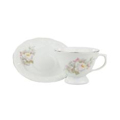 Xícara Chá Com Pires 200ml Porcelana Schmidt - Dec. Vitoria 0397