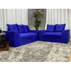 Sofá 2 e 3 Lugares Azul 910 Porto - Alpoim