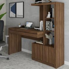 Mesa Escrivaninha 2 Portas 1 Gaveta para Computador Homework Nogal - P