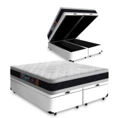 Cama Box com Colchão de Espuma D33 Pillow Top Comfort Luxo Casal 138 c