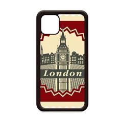 London Big Ben Stamp Outline Grã-Bretanha Reino Unido para iPhone 12 Pro Max Capa para Apple Mini Mobile Case