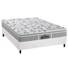 Cama Box Casal: Colchão Anatômico Probel D45/EP Guarda Costas Próextreme Plus + Base CRC Courano White(138x188)