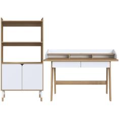 Escrivaninha 2 Gavetas E Armario 27999X27996 Hanover Branco Artesano