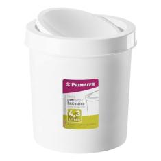 Atlas - Lixeira Plástica Basculante Multiuso de 4,3 Litros, Cor Branca