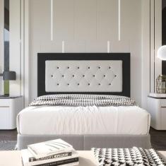 Cabeceira Casal 1,60m Havana Suede Preto Dal Poz Estofados