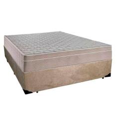 Cama Box Casal Suede + Colchão SerenePrime Molas Ensacadas 138x188x65