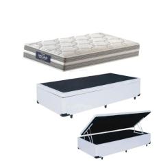 Cama Box C/ Baú Solteiro + Colchão Mola Ensacada Probel Vegas Springs 