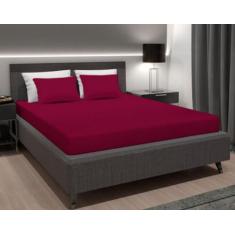 Jogo de Lençol Casal Padrão Liso 3 Peças Com Elástico 100% Algodão - D