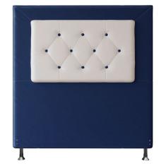Cabeceira Solteiro 0,90m Havana Suede Branco Azul