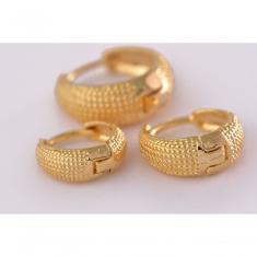 Brinco Trio Argolinhas Grossas Folheado Em Ouro 18k