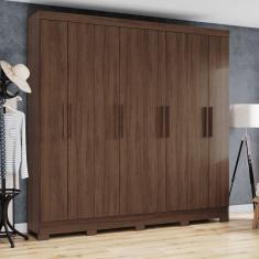 Guarda Roupa Casal 08 Portas 04 Gavetas B51 Briz Castanho Hp
