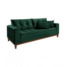 Sofá Atenas 2,00m 3 Lugares Império Estofados Veludo Verde 181