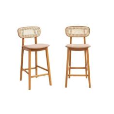 Kit 02 Banquetas Liz Cabecasa Madeiramadeira Cinza