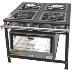 Fogão Industrial Tradicional 40x40 Baixa Pressão 4 Bocas com Forno Ita