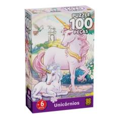 Quebra-Cabeça Puzzle 100 peças Unicórnios - Grow