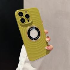 Capa de celular luxuosa com ondulação de água, para iphone 15, 14, 13 pro max, carregamento sem fio, à prova de choque, 6, para iphone 14pro