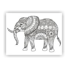 Quadro Decorativo Elefante Mosaico Salas Quartos Paisagem