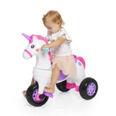 Triciclo Infantil Fantasy Rosa Calesita com Haste e Pedal