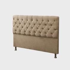 Cabeceira Casal 140cm Para Cama Box Sofia Suede Bege