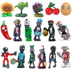 Conjunto de brinquedos da série PVZ Zombies de 17 peças, bonecos de PVC de pelúcia