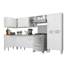 Cozinha Completa Xangai Zouk Fg3158 Com Armário E Balcão Branca
