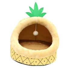 Generic de gato semi-fechado, casa de animais de estimação com bola de jogo, cama de gato universal quente e macia e confortável, cama de dormir para, eu