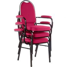 Kit Com 3 Cadeiras Para Auditório Linha Hotel Rosa