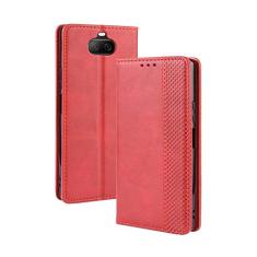 Capa para Sony Xperia 8, capa flip carteira com suporte de couro para Sony Xperia 8, capa magnética retrô para telefone, capa carteira com compartimentos para cartões