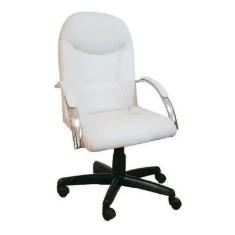 Cadeira Giratória Escritório Day Presidente Branca Relax Base Preta c/