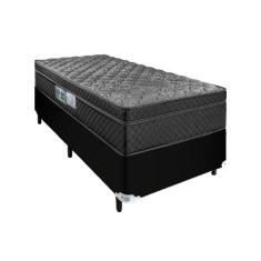 Cama Box Preta Solteiro Arezzo Black Molas Ensacadas - Portobel