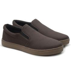 Tênis Slip On Delluk Liso Basico com Elastico e Sola Borracha Conforta