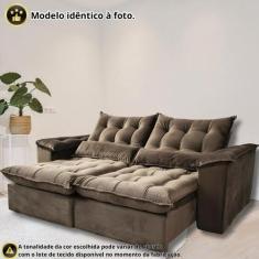 Sofá Retrátil e Reclinável Articulado com 1,90m de Largura e Abertura 