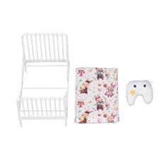 Cama Dollhouse Em Miniatura, Cama Vitoriana de Metal para Quarto 1:12 Dollhouse, Com Lençóis Estampados e Colchão, Conjunto de Móveis para Decoração de Casa de Boneca, Ideal para