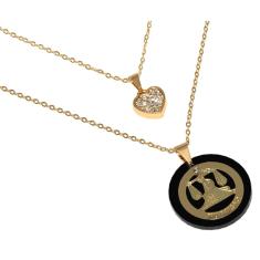 Colar Curso Duplo Direito Justiça Folheado Ouro 18k