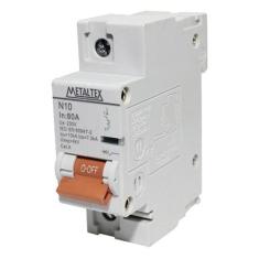 Mini Disjuntor 80A 10kA Metaltex, Cinza