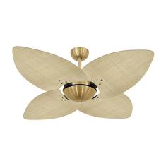 Ventilador De Teto Kovalski Dourado Office 4 Pás Palmae Natural 220V