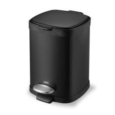 Lixeira Com Pedal Brinox Frame 6 Litros Em Aço Carbono Preto