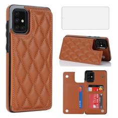 Asuwish Capa de telefone para Samsung Galaxy A51 5G/A 51 5G UW Verizon Capa carteira com protetor de tela de vidro temperado e suporte de cartão de crédito RFID de couro acessórios para celular 51A G5