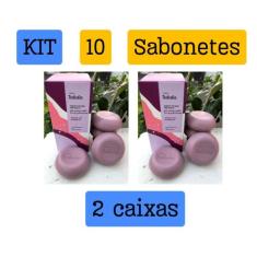 Kit 2 caixas de sabonete Ameixa e Flor de baunilha total 10 sabonetes 