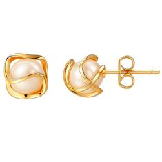 Brinco Pérola Folheado a Ouro 18K 6mm