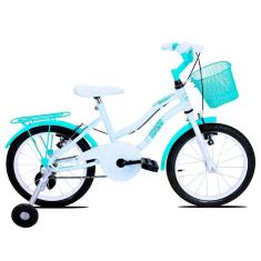 Bicicleta Aro 16 Forss Hello C/cestinha e Rodinhas Turquesa-Feminino