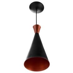 Luminária Pendente Cone Tom Dixon Aluminio Magnifico 33x15cm Preto, Bi