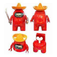Boneco Blocos De Montar Among Of Us Skin Impostor Vermelho