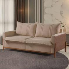 Sofá Living 2 Lugares 200cm em Veludo M156 Veludo Bege