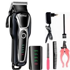 Máquina de Tosa Kemei KM-1991  Para Pets, Cortador Recarregável e Sile