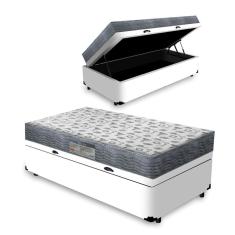 Cama Box Baú Solteiro + Colchão Ortopédico D33 - Ortobom - Iso 100 88x188x60cm