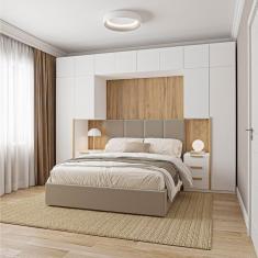 Guarda Roupa Modulado 10 Peças 12 Portas 2 Mesas Cabeceira Jade Cabecasa Branco Fosco