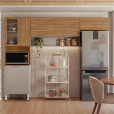 Cozinha Compacta Demóbile Aspen com 6 Portas e 2 Prateleiras - 250cm de largura 