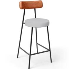 Banqueta Baixa Bar Cozinha Sala De Jantar Milão L02 material sintético